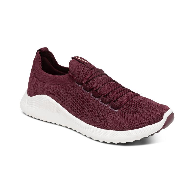 Aetrex Women's Carly Arch Support Sneakers in Burgundy BURGUNDY