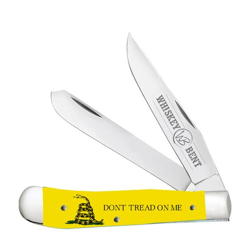 Whiskey Bent Knives Don't Tread Acrylic Handle Trapper Knife