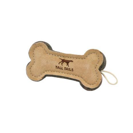 Tall Tails Natural Wool and Leather Bone Dog Toy