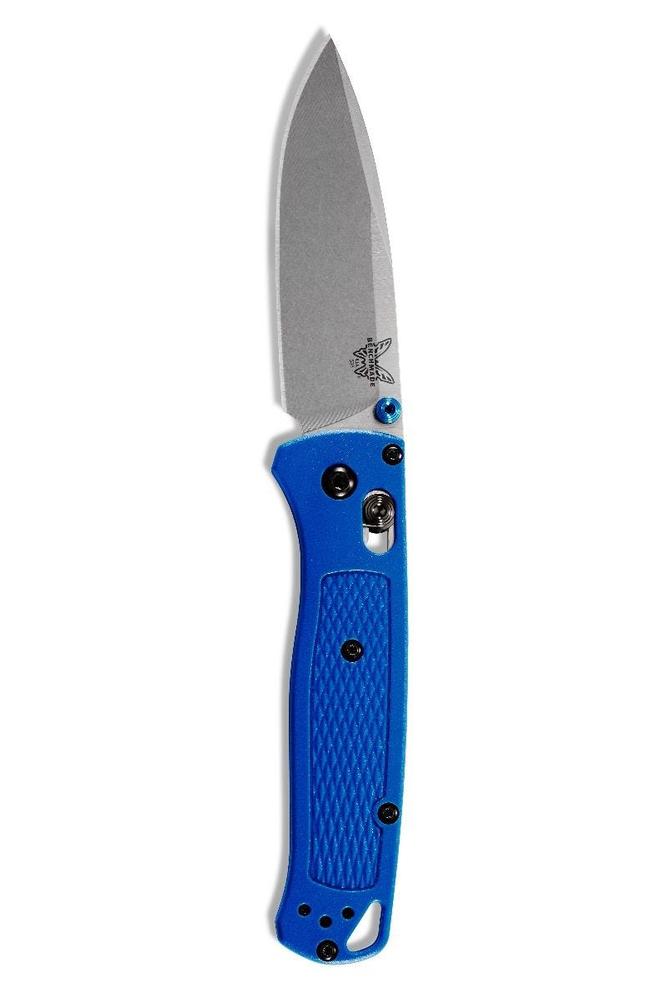 Benchmade Bugout Axis Drop Point Knife Blue Grivory Handle BLUE
