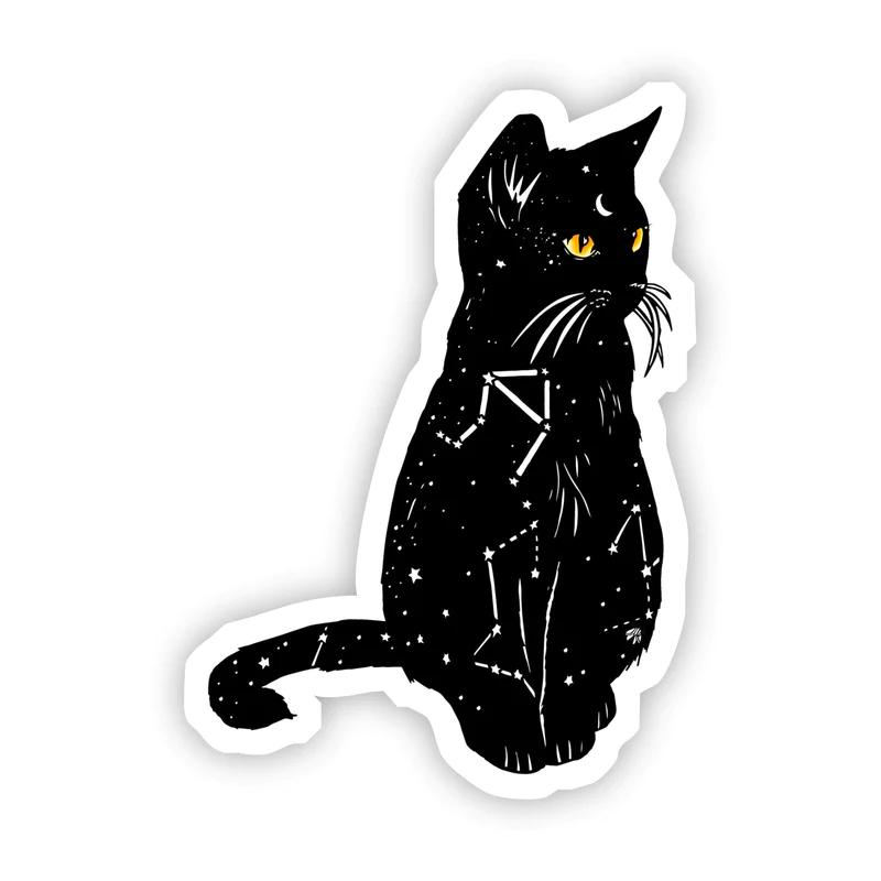 Big Moods Black Cat Constellation Sticker BW