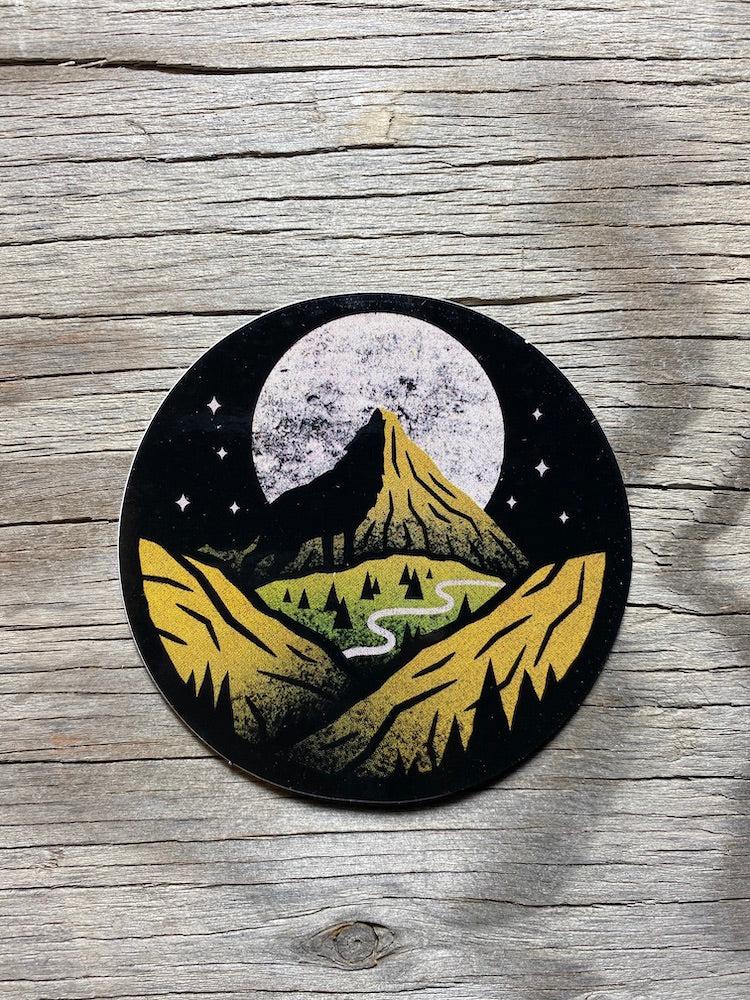  Sticker Art Mountain And Moon Sticker