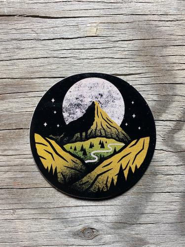 Sticker Art Mountain and Moon Sticker