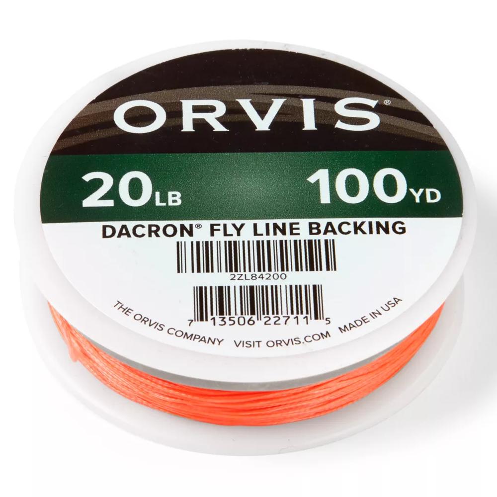 Orvis 20lb Dacron Backing 100 Yard Spool ORANGE