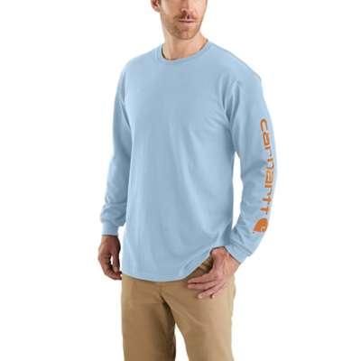  Carhartt Men's Loose Fit Heavyweight Long Sleeve Logo Sleeve Graphic T- Shirt