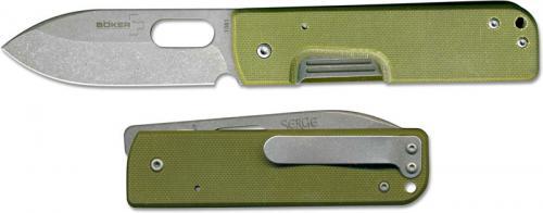  Boker Knives Lancer Olive G10 Liner Lock Folding Knife