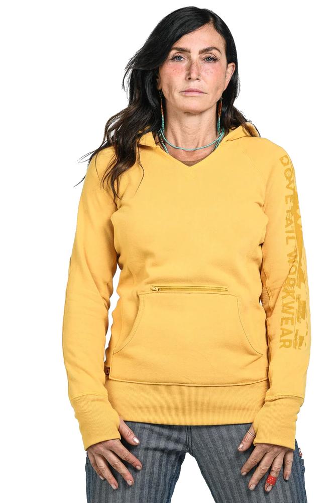 Dovetail Workwear Women's Anna Pullover Logo Hoodie YELLOW_OXIDE