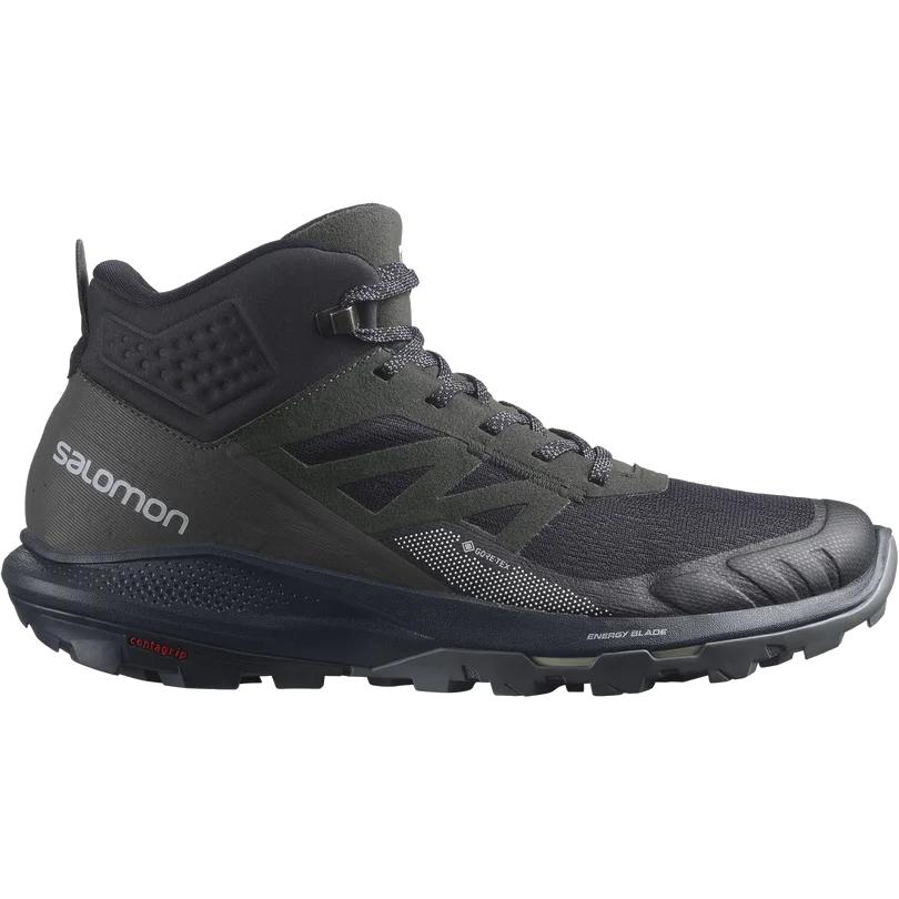 Salomon Men's Outpulse Mid Goretex Hiking Shoe in Black Vanilla Ice BLK/VANILLA_ICE