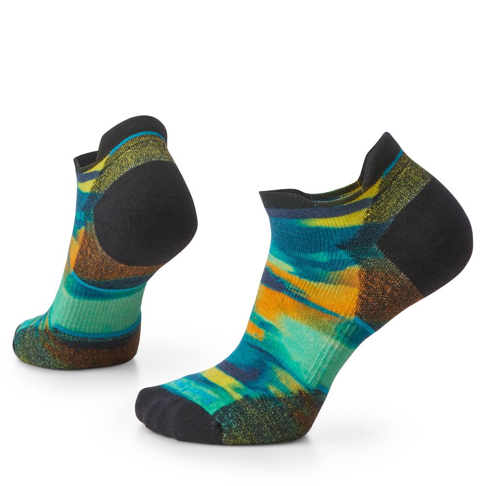 Smartwool Women's Run Targeted Cushion Brushed Print Low Ankle Socks TWILIGHT_BLUE
