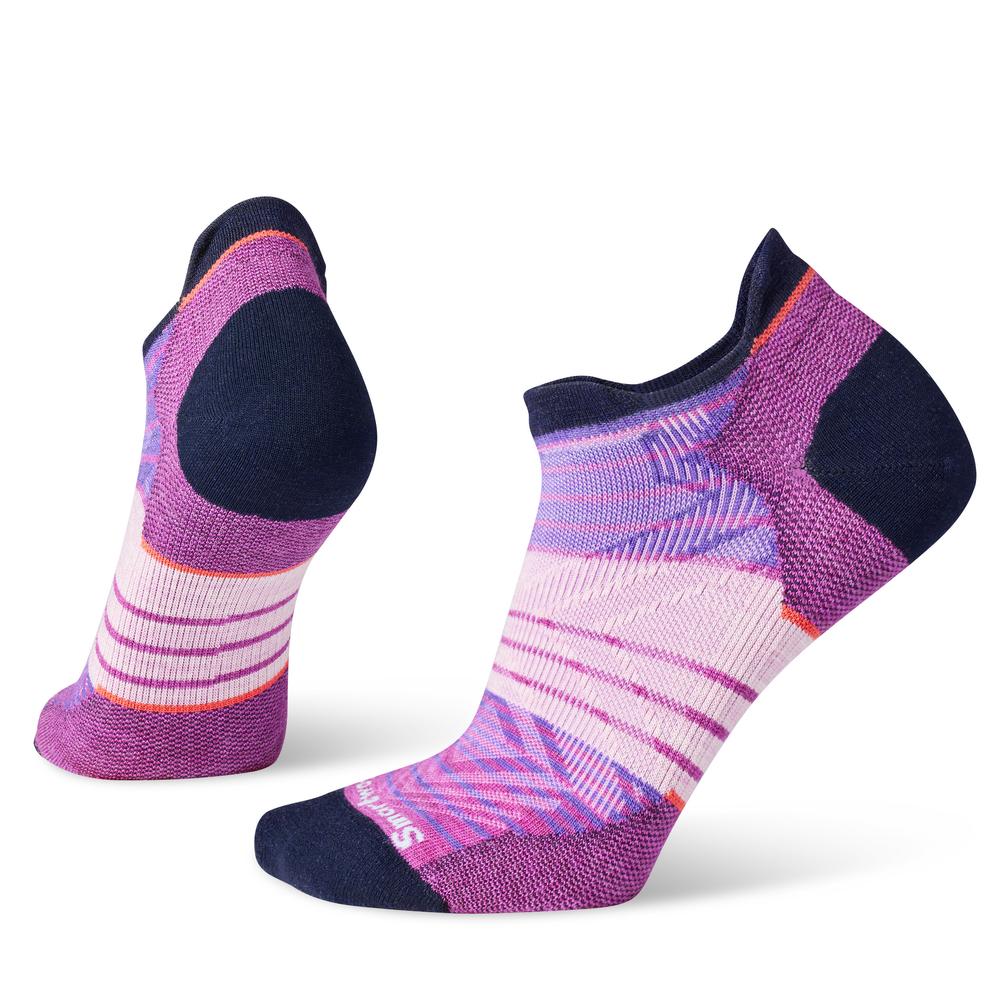 Smartwool Women's Run Zero Cushion Stripe Low Ankle Socks MEADOW_MAUVE