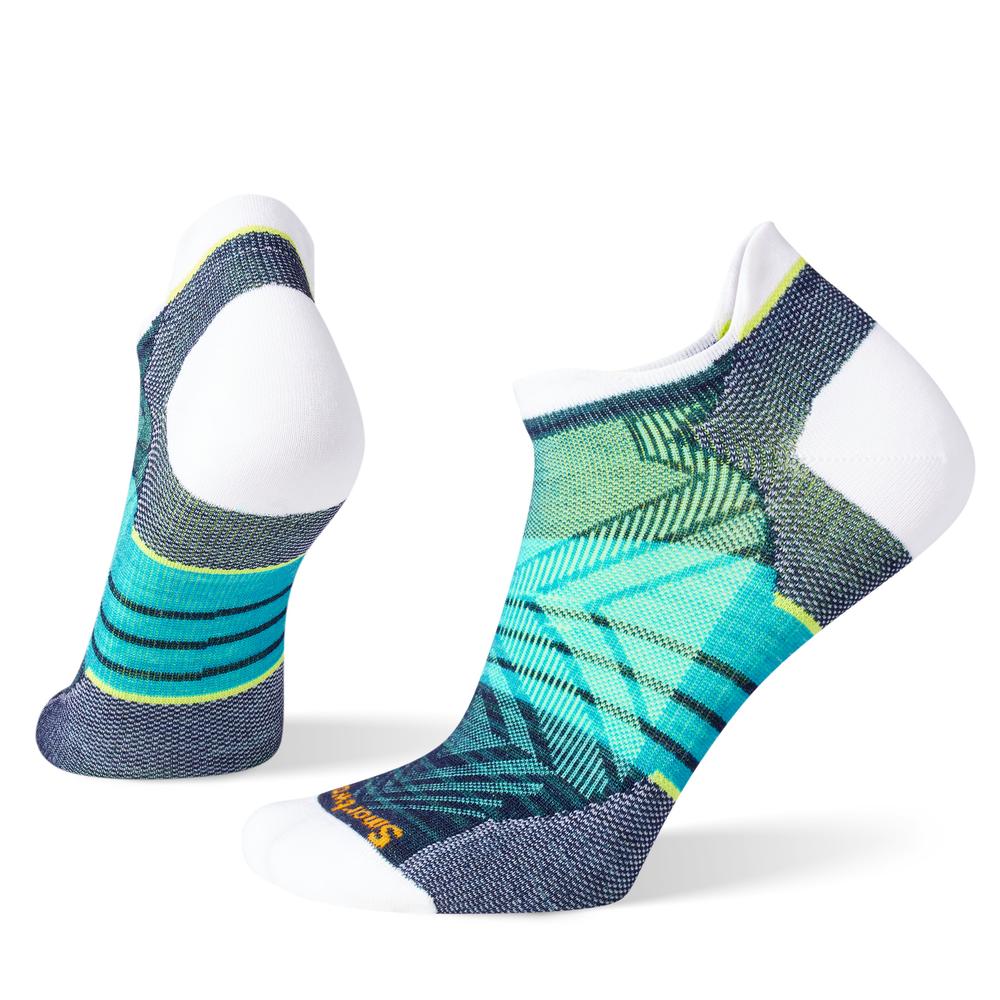 Smartwool Women's Run Zero Cushion Stripe Low Ankle Socks WHITE