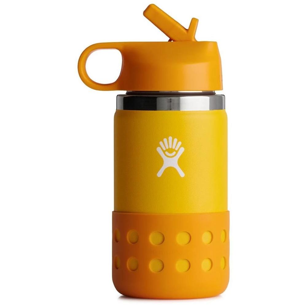Hydro Flask Kids' 12oz Wide Mouth Bottle with Straw Cap and Boot CANARY
