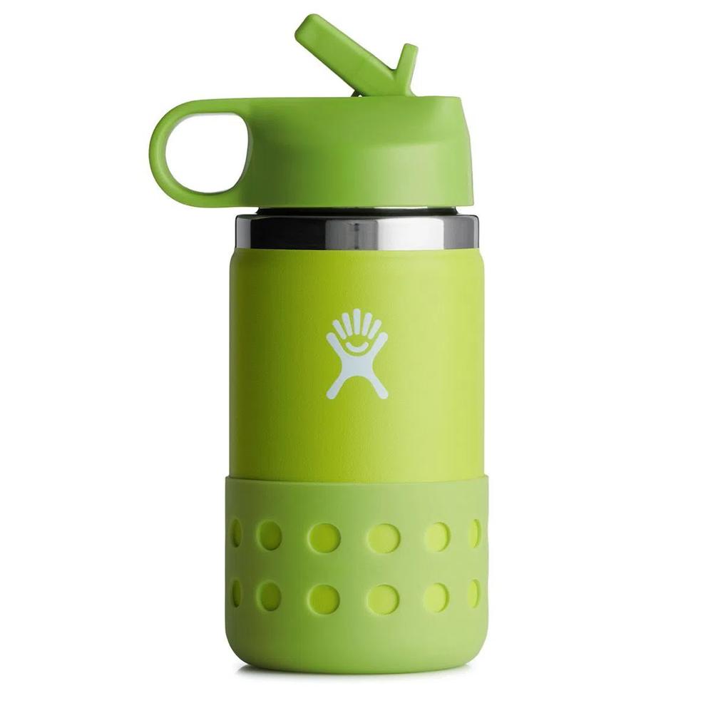 Hydro Flask Kids' 12oz Wide Mouth Bottle with Straw Cap and Boot FIREFLY