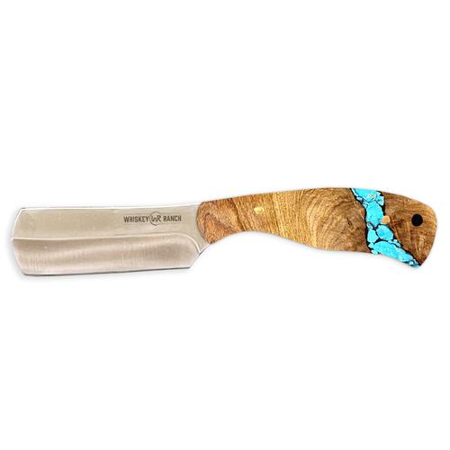 Whiskey Bent Knives Turquoise River Bull Cutter Acrylic Handle Knife
