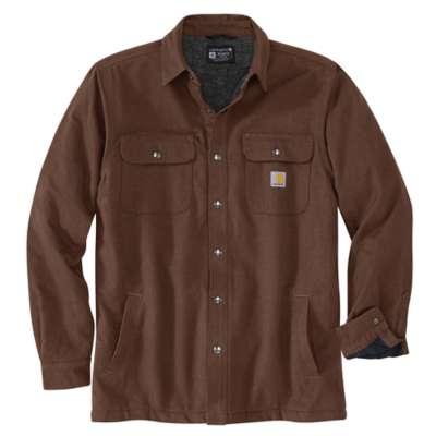 Carhartt Men's Relaxed Fit Flannel Sherpa-Lined Shirt Jac Big and Tall Sizes CHESTNUT