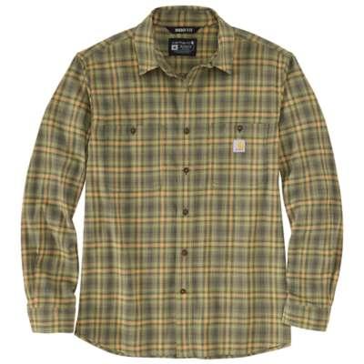 Carhartt Men's Big and Tall Rugged Flex Relaxed Fit Lightweight Long Sleeve Shirt CHIVE_PEAT