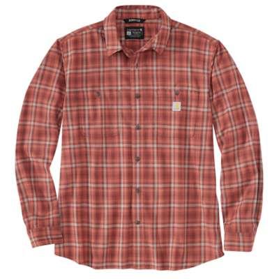 Carhartt Men's Big and Tall Rugged Flex Relaxed Fit Lightweight Long Sleeve Shirt SABLE_MINERAL_RED