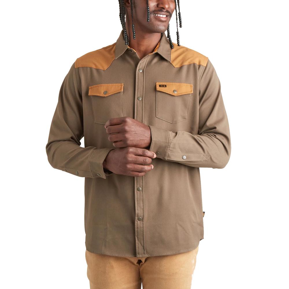Howler Brothers Men's Stockman Stretch Snapshirt DUCK_BROWN