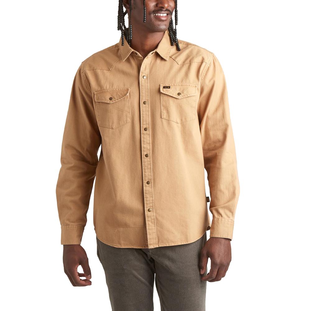Howler Brothers Men's Sawhorse Long Sleeve Work Shirt FAWN