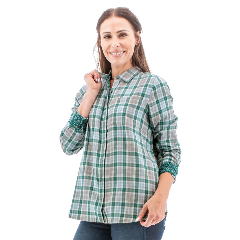Old Ranch Women's Sidra Long Sleeve Flannel Shirt SPRUCE