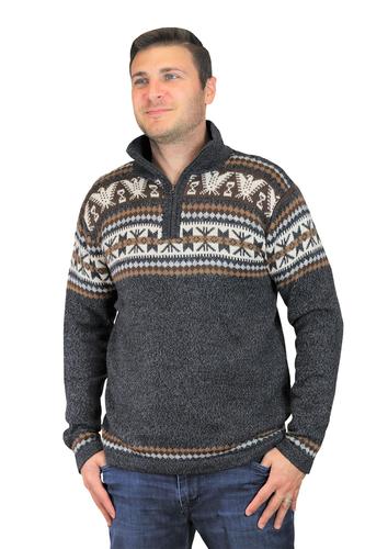 Artesania Men's Native Inspired Quarter Zip Sweater