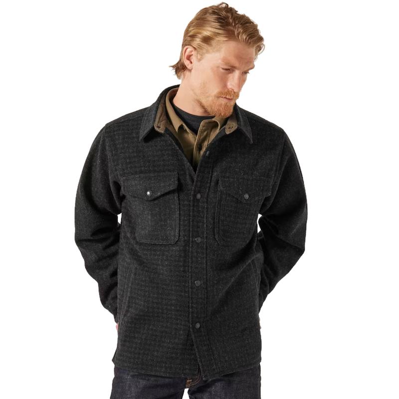 Filson Men's Lined Mackinaw Wool Jac-Shirt BLACK_MARL