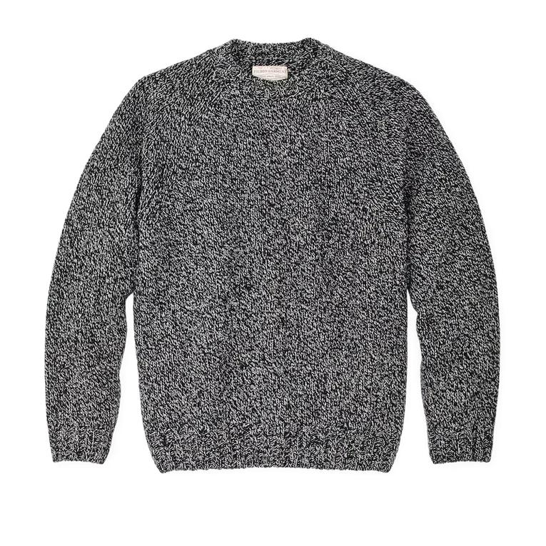 Filson Men's Heritage 3-Gauge Irish Wool Sweater BLACK_WHITE