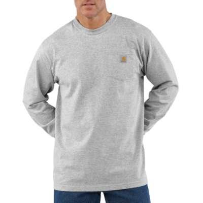 Carhartt Men's Loose Fit Heavyweight Long Sleeve Pocket T-Shirt HEATHER_GRAY