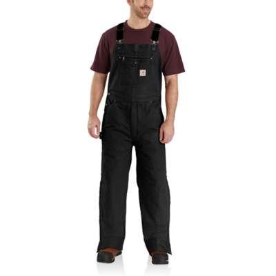 Carhartt Men's Insulated Bib Overall Relaxed Fit Duck - 3 Warmest Rating BLACK