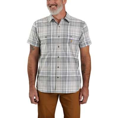 Carhartt Men's Rugged Flex Relaxed Fit Lightweight Short Sleeve Plaid Shirt Big and Tall Sizes